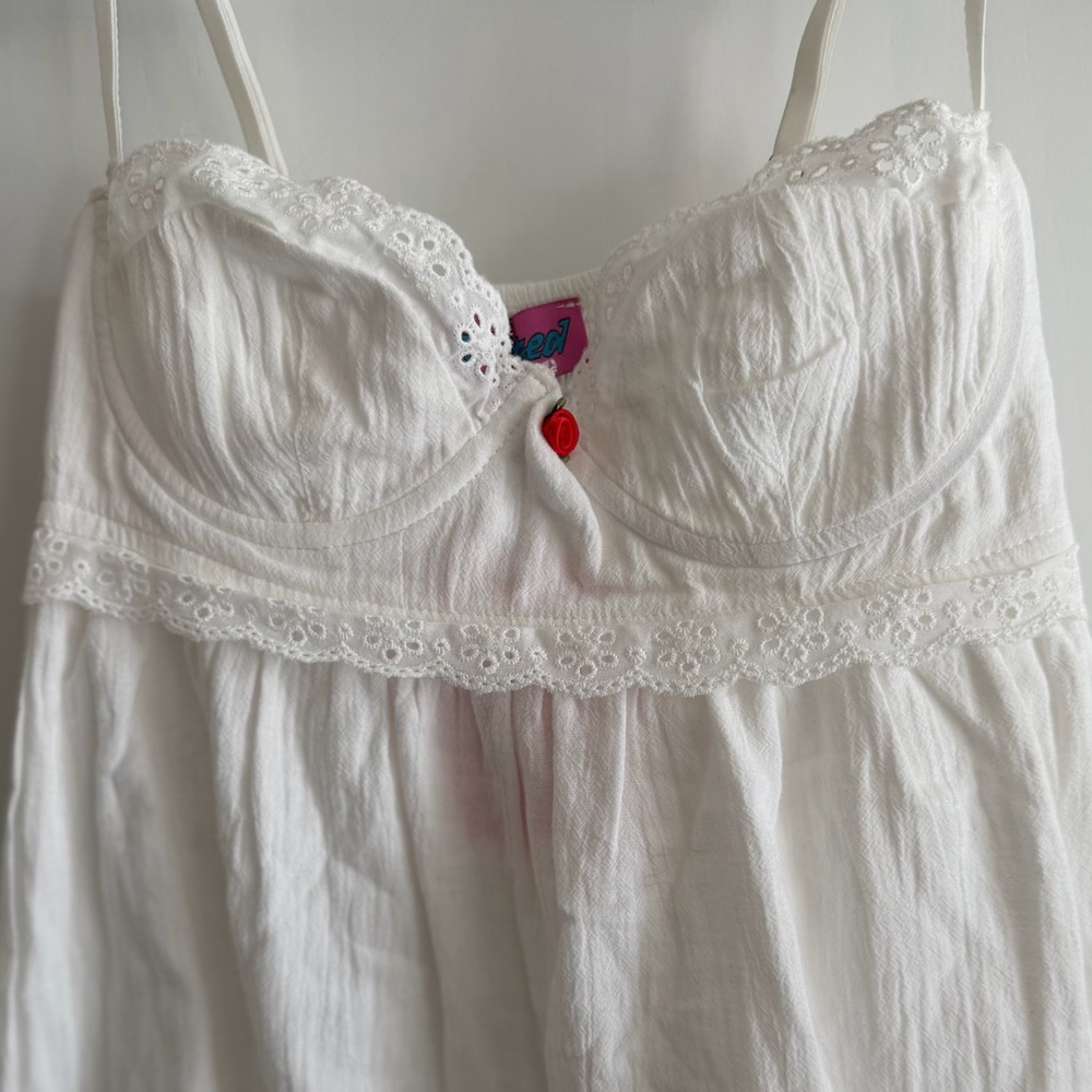 White Lace-Trim Dress size XS NWT - Picture 3 of 6
